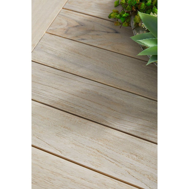Essentials For Living Carmel Outdoor 42” Square Counter Table ~ Gray Teak