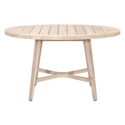 Essentials For Living Carmel Outdoor 54”  Round Dining Table ~ Gray Teak