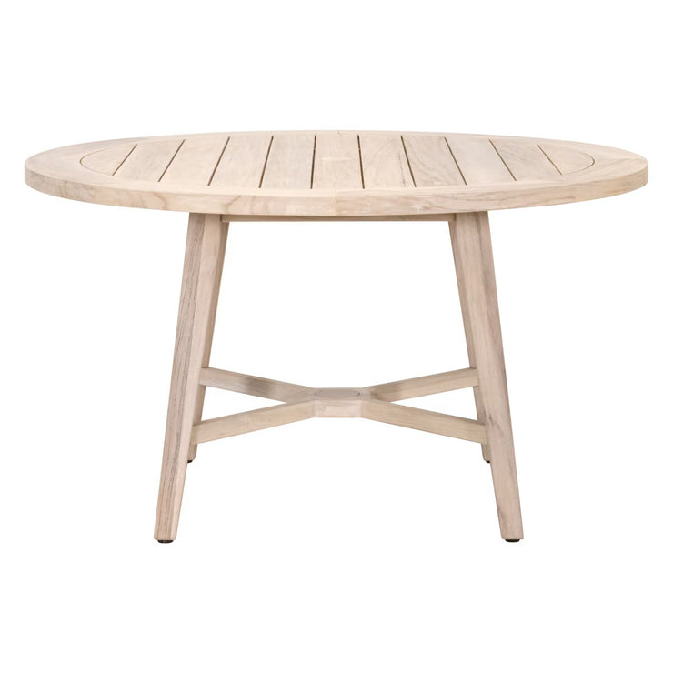 Essentials For Living Carmel Outdoor 54”  Round Dining Table ~ Gray Teak
