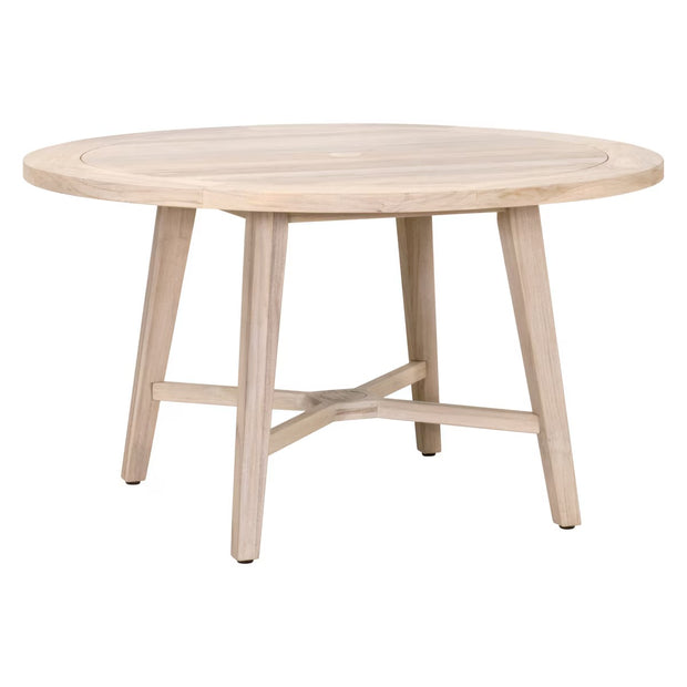 Essentials For Living Carmel Outdoor 54”  Round Dining Table ~ Gray Teak