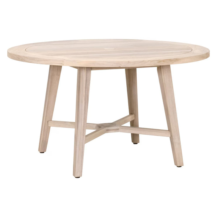 Essentials For Living Carmel Outdoor 54”  Round Dining Table ~ Gray Teak