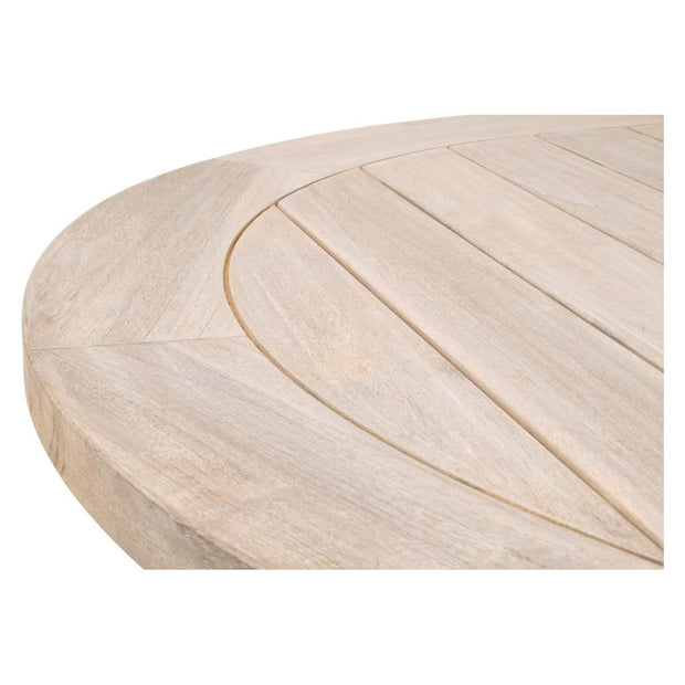 Essentials For Living Carmel Outdoor 54”  Round Dining Table ~ Gray Teak
