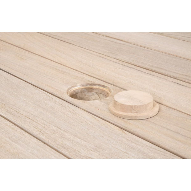 Essentials For Living Carmel Outdoor 54”  Round Dining Table ~ Gray Teak