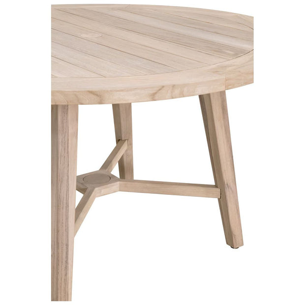 Essentials For Living Carmel Outdoor 54”  Round Dining Table ~ Gray Teak