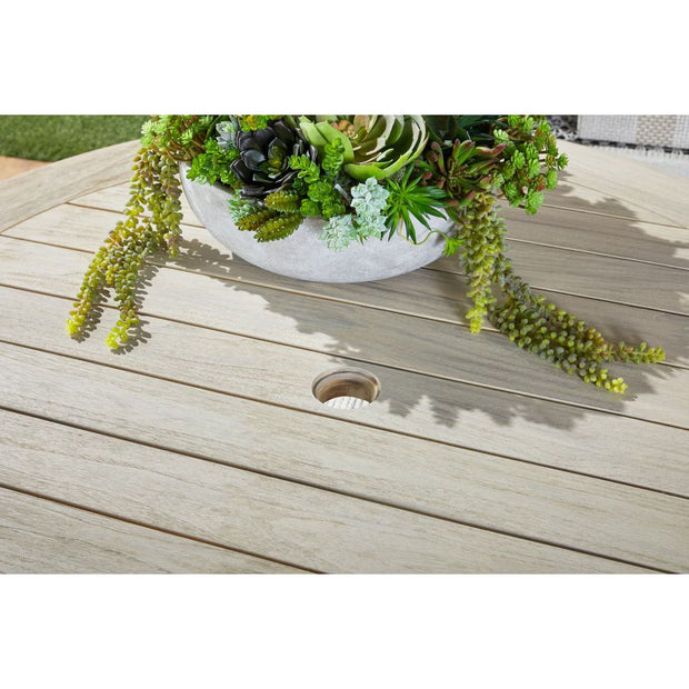 Essentials For Living Carmel Outdoor 54”  Round Dining Table ~ Gray Teak