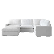 Uttermost Refuge Modular Sectional Sofa with Ottoman ~ Ultra Plush Artic White Performance Fabric
