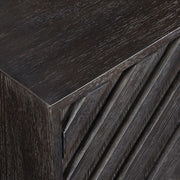 Uttermost Faulkner Chevron Black Oak 4 Door Cabinet