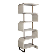 Uttermost Bia White and Antiqued Brass Modern Etagere