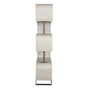 Uttermost Bia White and Antiqued Brass Modern Etagere