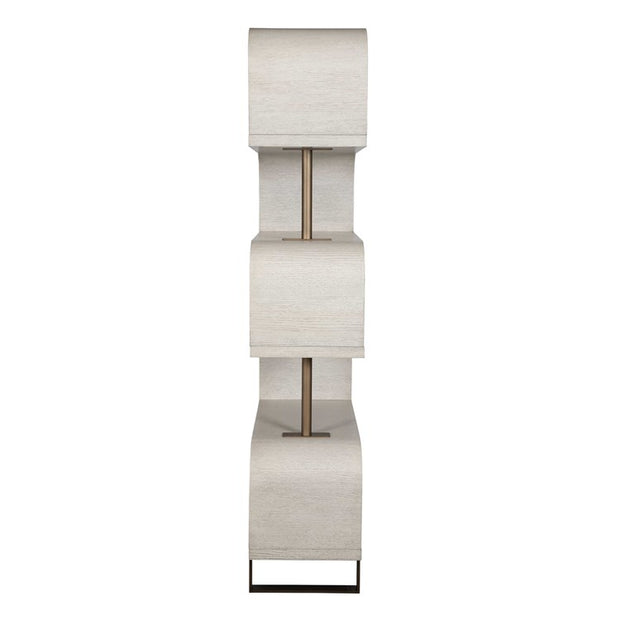 Uttermost Bia White and Antiqued Brass Modern Etagere
