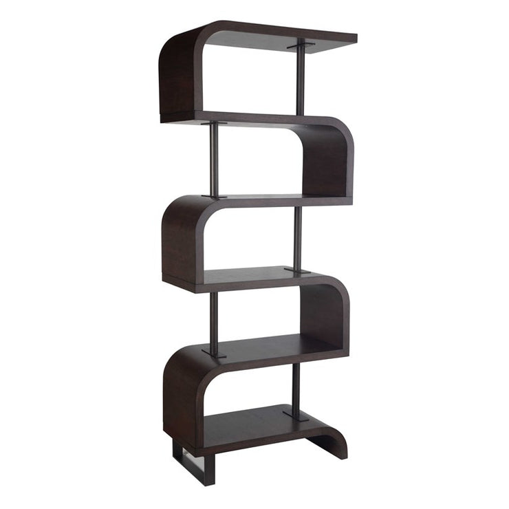 Uttermost Bia Chocolate and Antiqued Brass Modern Etagere