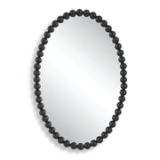 Uttermost Serna Beaded Matte Black Oval Mirror