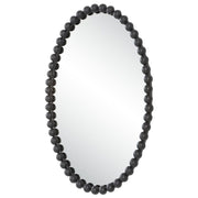 Uttermost Serna Beaded Matte Black Oval Mirror