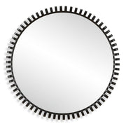 Uttermost Corona Satin Black Iron Round Mirror