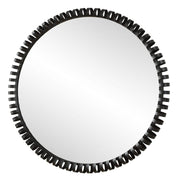 Uttermost Corona Satin Black Iron Round Mirror