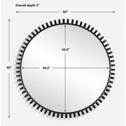 Uttermost Corona Satin Black Iron Round Mirror