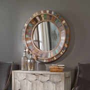 Uttermost Jeremiah Mango Wood Round Mirror
