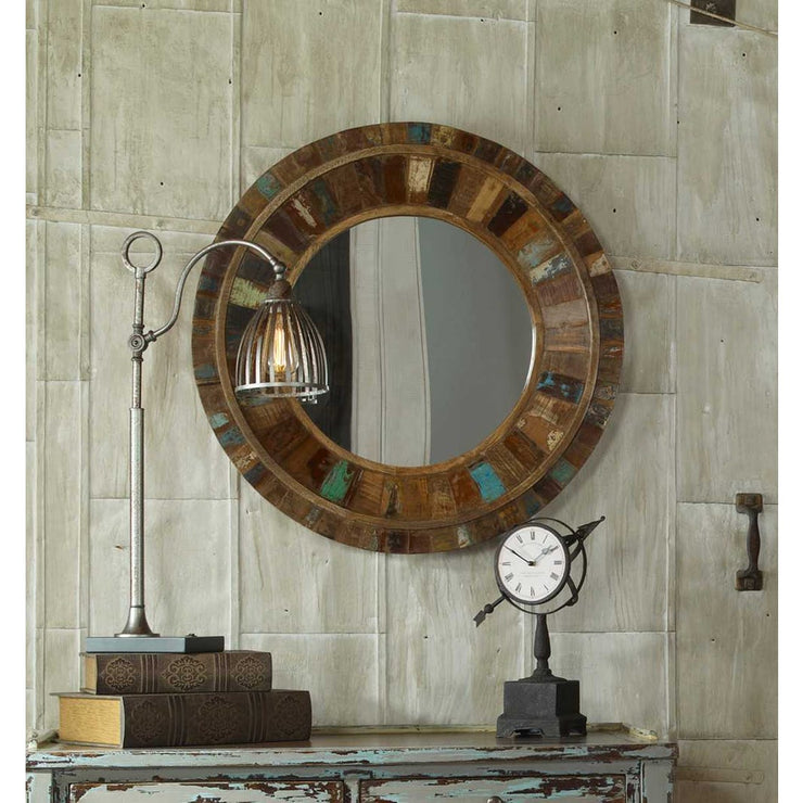 Uttermost Jeremiah Mango Wood Round Mirror
