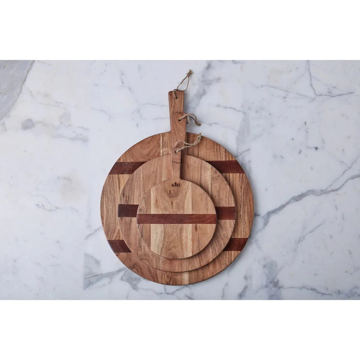 etúHOME Natural Acacia Wood Round Charcuterie Board ~ Medium