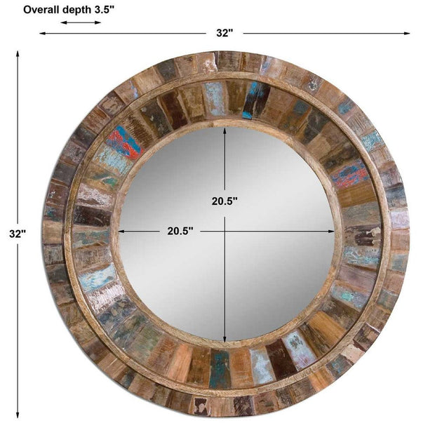 Uttermost Jeremiah Mango Wood Round Mirror