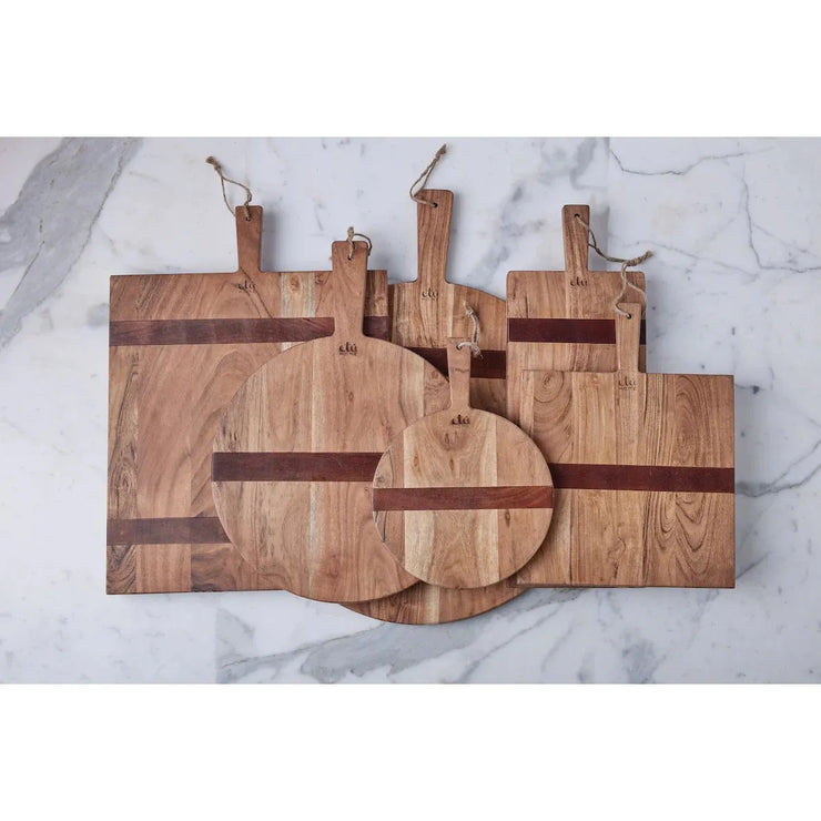 etúHOME Natural Acacia Wood Round Charcuterie Board ~ Medium