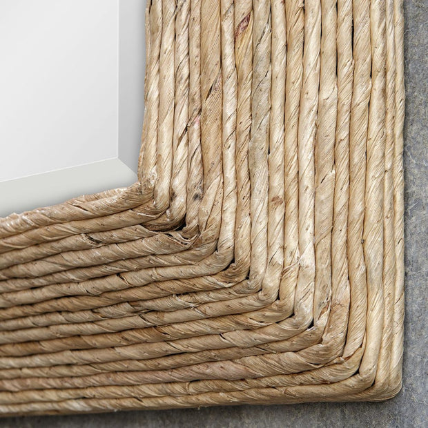 Uttermost Rora Natural Woven Banana Wrapped Coastal Style Mirror