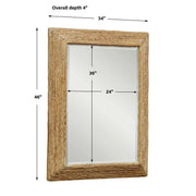 Uttermost Rora Natural Woven Banana Wrapped Coastal Style Mirror