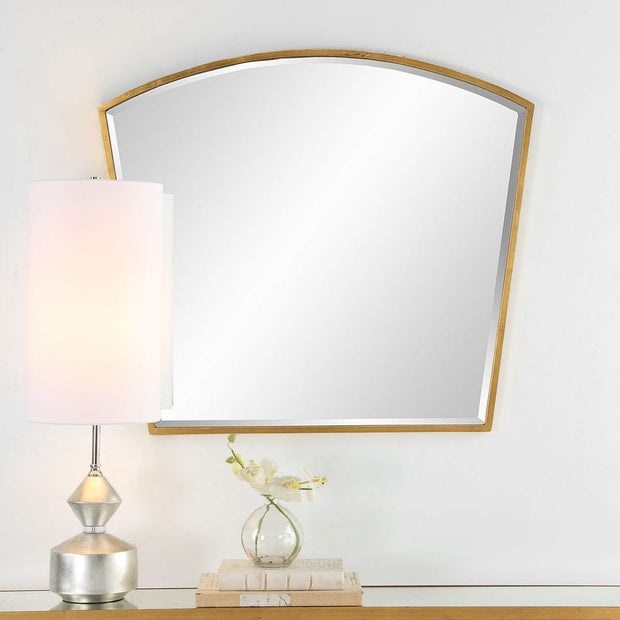 Uttermost Boundary Antique Gold Leaf Iron Arch Mirror