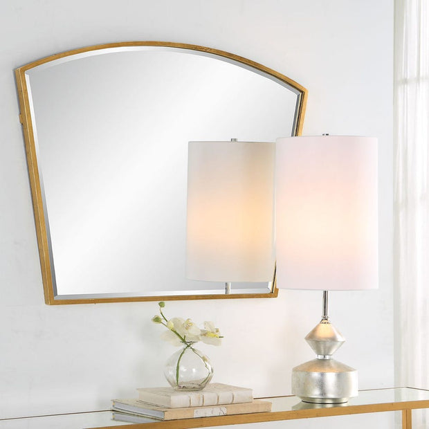 Uttermost Boundary Antique Gold Leaf Iron Arch Mirror