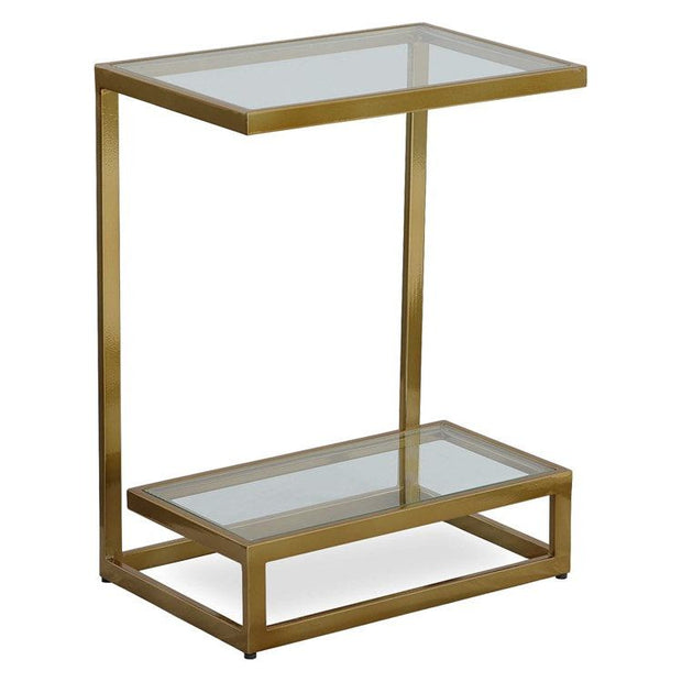 Uttermost Musing Glass Top With Brushed Brass Base Accent Table