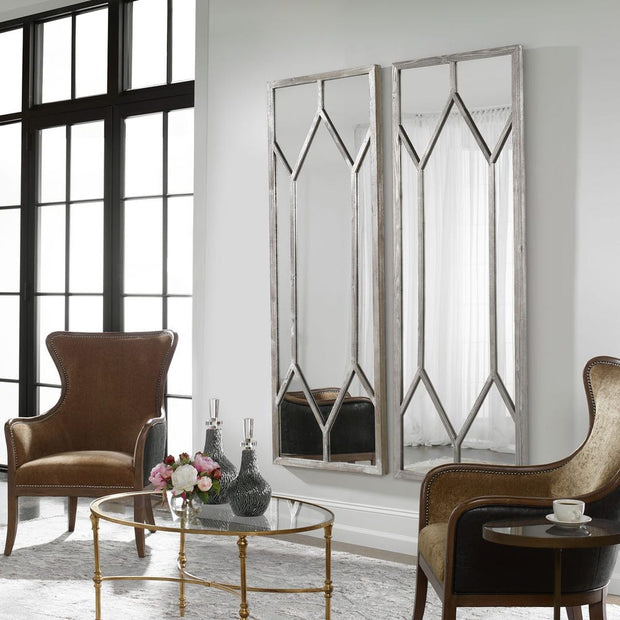Uttermost Sarconi Silver Leaf And Wood Grains Mirror