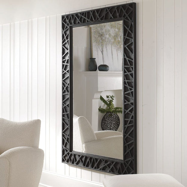 Uttermost Everest Wood Frame Finished in Satin Black Mirror