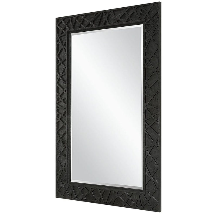 Uttermost Everest Wood Frame Finished in Satin Black Mirror