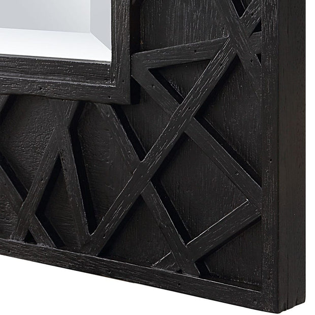 Uttermost Everest Wood Frame Finished in Satin Black Mirror