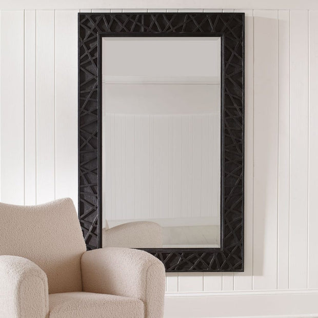 Uttermost Everest Wood Frame Finished in Satin Black Mirror