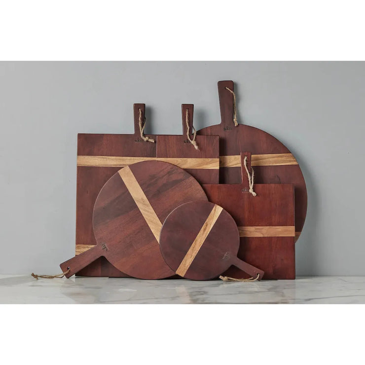 etúHOME Saddle Acacia Wood Round Charcuterie Board ~ Small