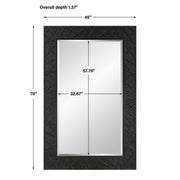 Uttermost Everest Wood Frame Finished in Satin Black Mirror