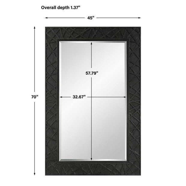 Uttermost Everest Wood Frame Finished in Satin Black Mirror