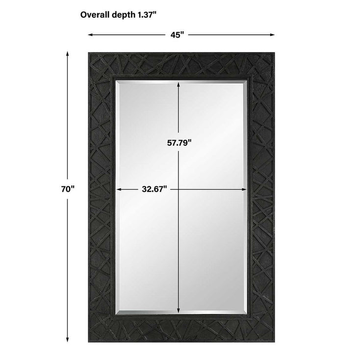 Uttermost Everest Wood Frame Finished in Satin Black Mirror