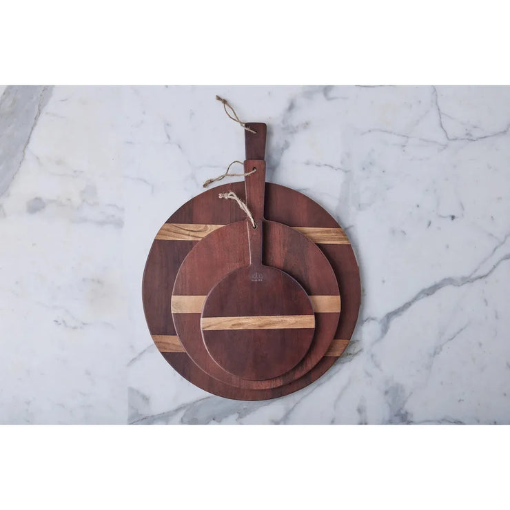 etúHOME Saddle Acacia Wood Round Charcuterie Board ~ Small