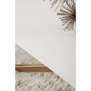 Essentials For Living Industry Rectangle Dining Table ~ Ivory Concrete, Brass