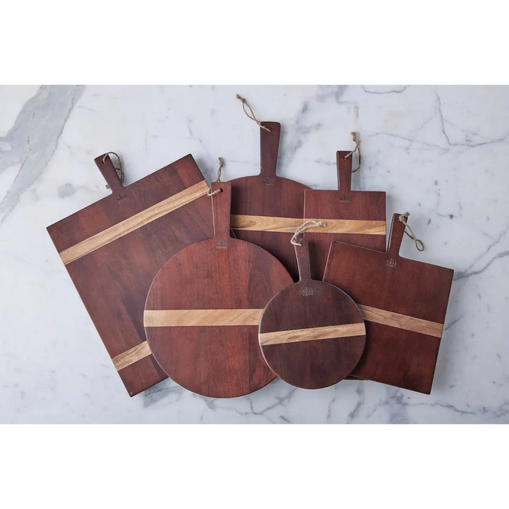 etúHOME Saddle Acacia Wood Round Charcuterie Board ~ Small
