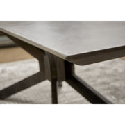 Essentials For Living Industry Rectangle Dining Table ~ Ash Gray Concrete, Distressed Black Iron