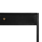 Four Hands Soto Black Iron Console Table ~ Weathered Bronze Hardware