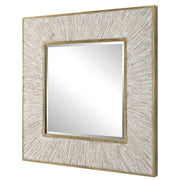 Uttermost Wharton Aged Gold With Whitewashed Wood Square Mirror