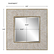 Uttermost Wharton Aged Gold With Whitewashed Wood Square Mirror