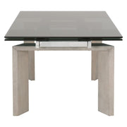 Essentials For Living Jett Extension  Dining Table ~ Natural Gray Ash, Chrome, Smoke Gray Glass