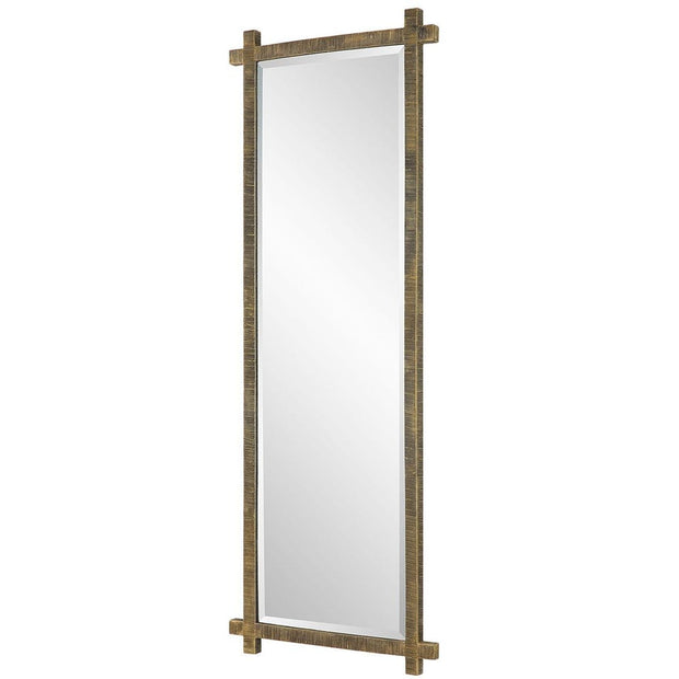 Uttermost Abanu Ribbed Antique Gold Tall Mirror