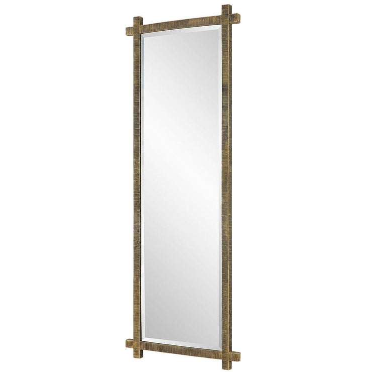 Uttermost Abanu Ribbed Antique Gold Tall Mirror