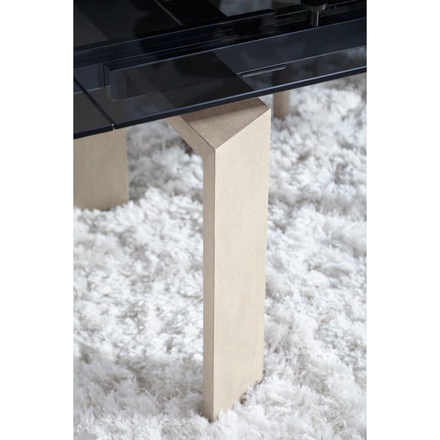 Essentials For Living Jett Extension  Dining Table ~ Natural Gray Ash, Chrome, Smoke Gray Glass